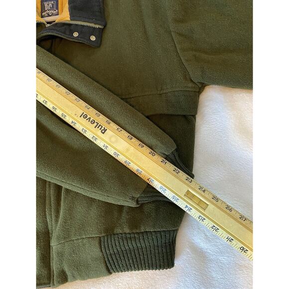 Vtg Polo Club Manhattan Sz XL Hvy Qltd Lining Green Navy Trim Full Zip Pkts Wool - Picture 11 of 11